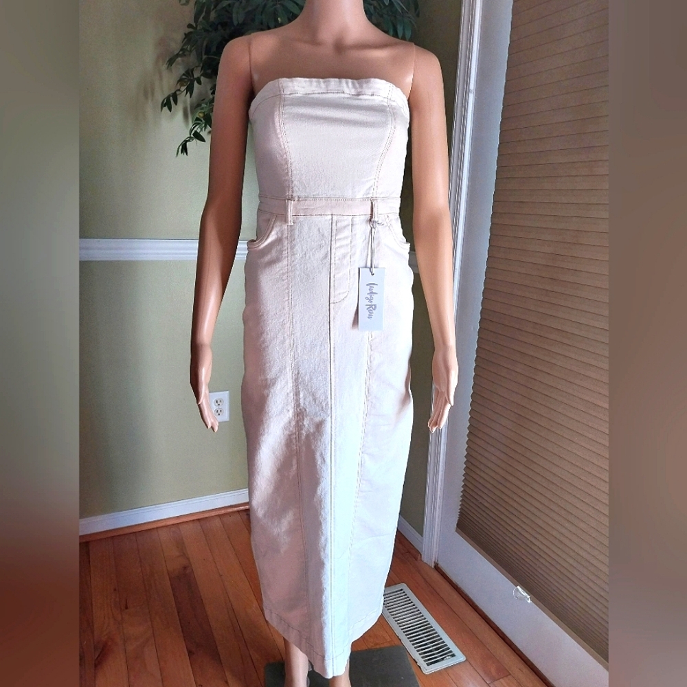 Indigo‎ Rein Denim Strapless Dress, NWT, Size M